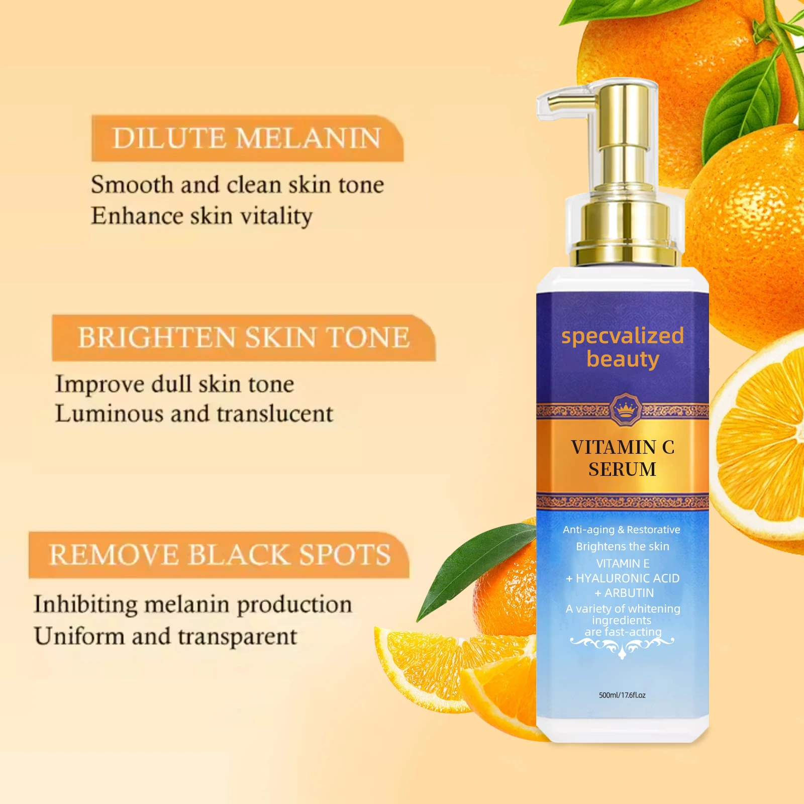 Private label Korea face skin care serum vitamin c hyaluronic acid  moisturizing anti wrinkle hyaluronic acid serum