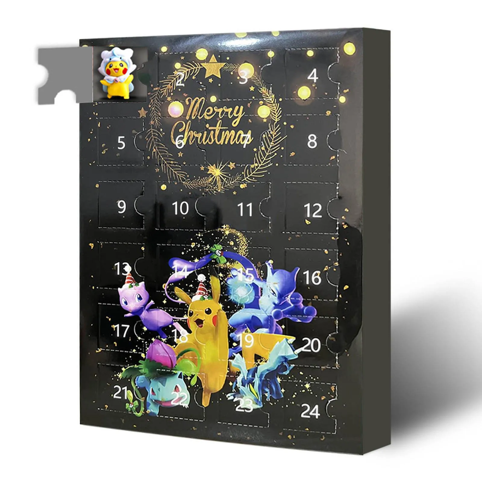 Wholesale High Quality 12 Style 24pcs pokemoned mini blind box Toys Halloween advent calendar box toys for kids gift