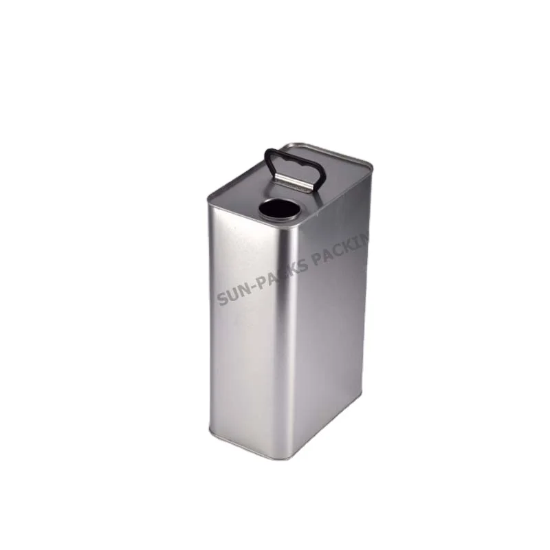 5 Liter 4 liter 1Gallon rectangular paint tin can container with plastic handle and lid cover