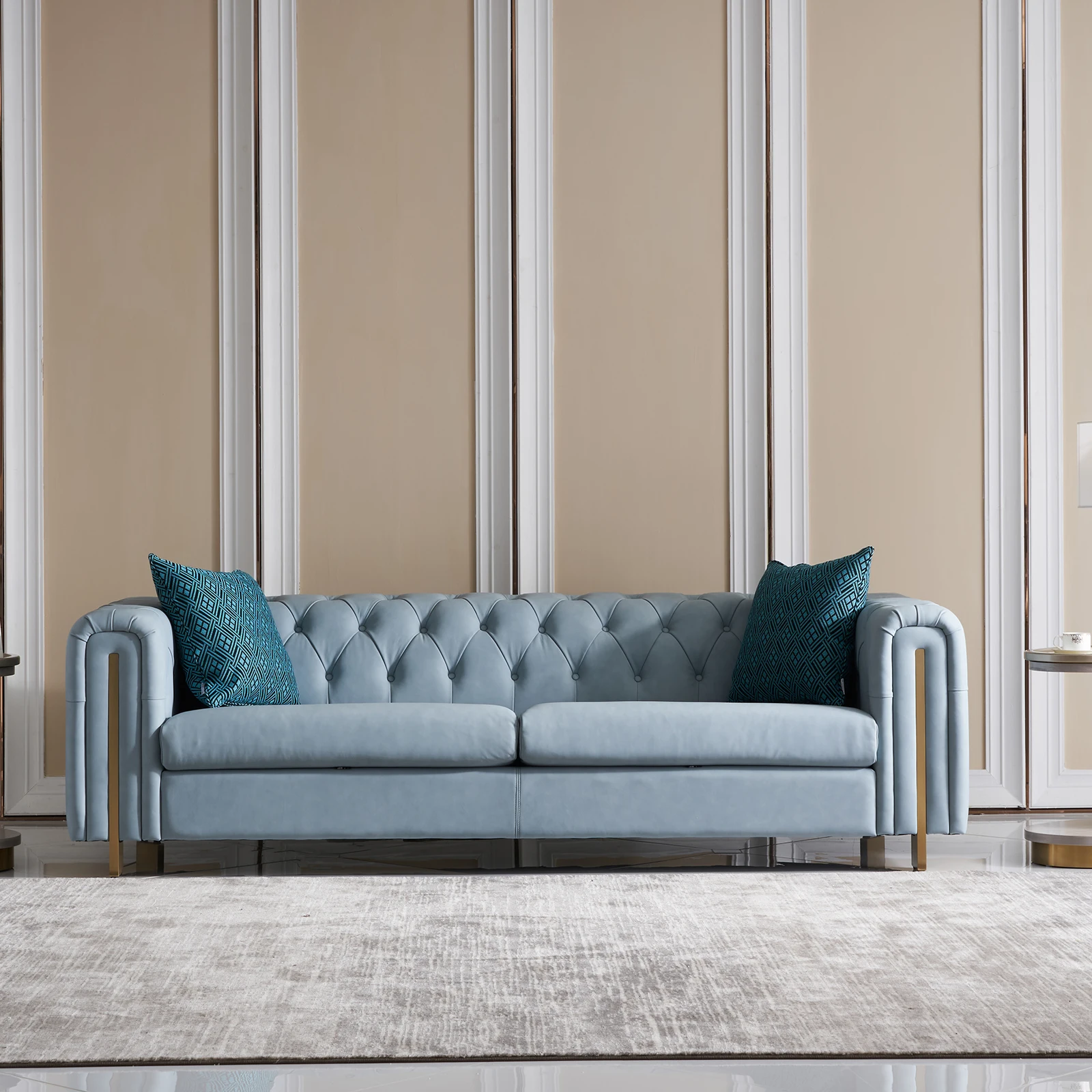 OEM ODM Welliton итальянский дизайн роскошный стиль из натуральной кожи секционный диван для гостиной