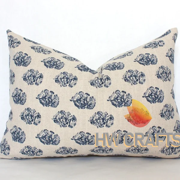 Custom Design King Bedding Block Pattern Pillowcase, Queen Pillow Cover Nature Cotton Printed for Home Hotel or Hospital Use/