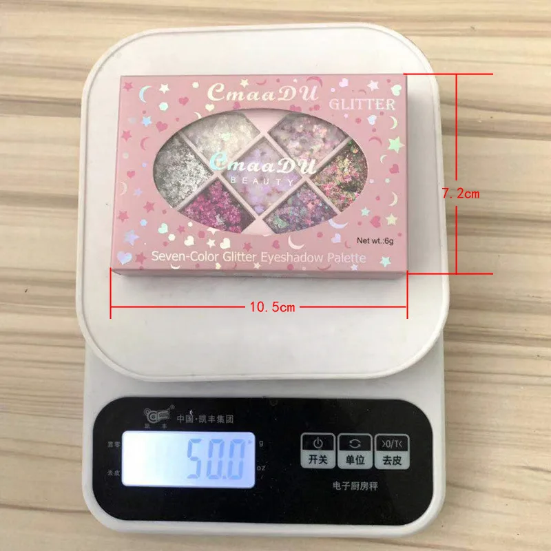 7 Color Private Label Eye shadow OEM Rainbow Color Aloe Vera Gel Cream Glitter Makeup Beginner Palette Shimmer Eye Shadow