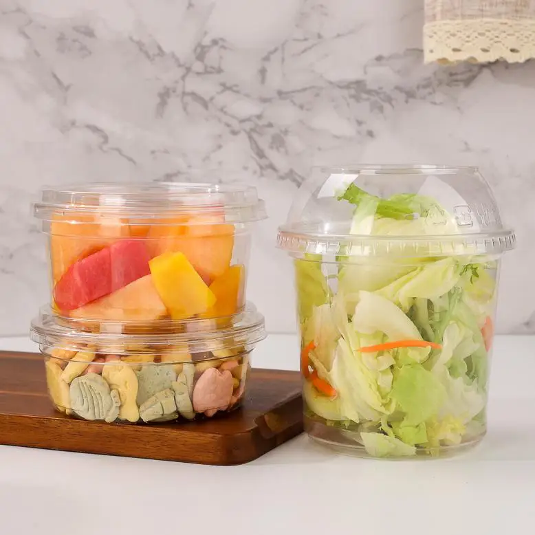 Large 120mm Neck Clear Plastic Buckets with Lids Eco-friendly 24 oz Plastic Cups with Lids