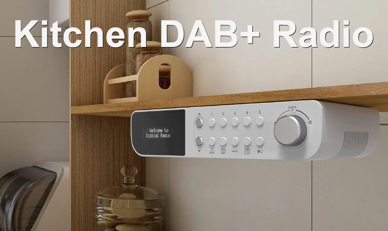 Latest  DAB/ Fm Kitchen Radio Under Cabinet Alarm Clock BT5.0 With Night Light Function