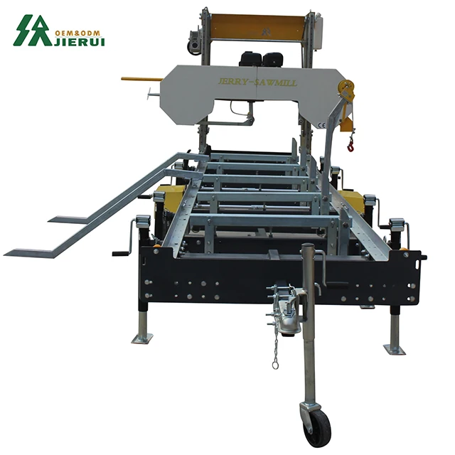 Jerry 2024 sawmill portable 31 inch gasoline diesel engine mobile horizontal sawmill band saw machine for woodworking machine