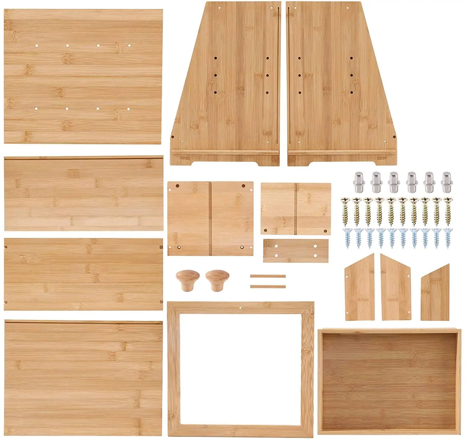 Wholesale Kitchen Countertop 2-Tier Bamboo Bread Box Bin Bamboo Bread Container Cabinet Organizer with Transparent Window