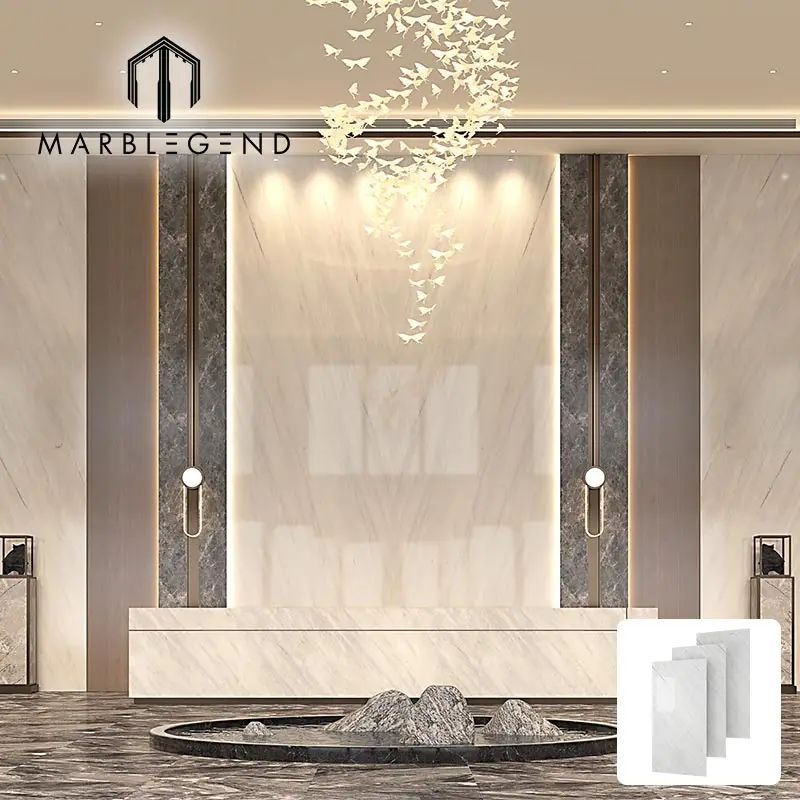 Bespoke Interior White Marble Feature wall Wholesale Tasso Milan White Marble Slab For Project