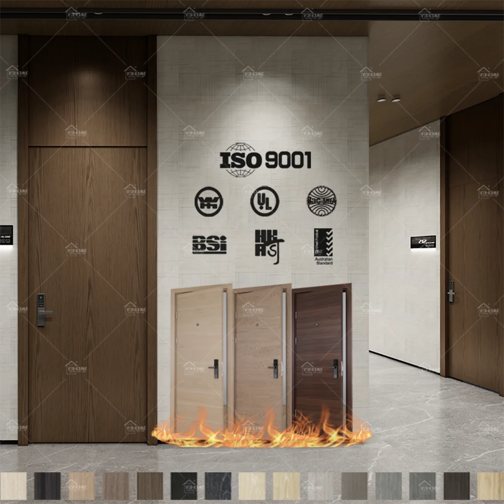 Turkey Standard Exquisite Workmanship Highly Secure Fire Resistant Internal Room Door Fire Rated Hotel Guest Room Doors