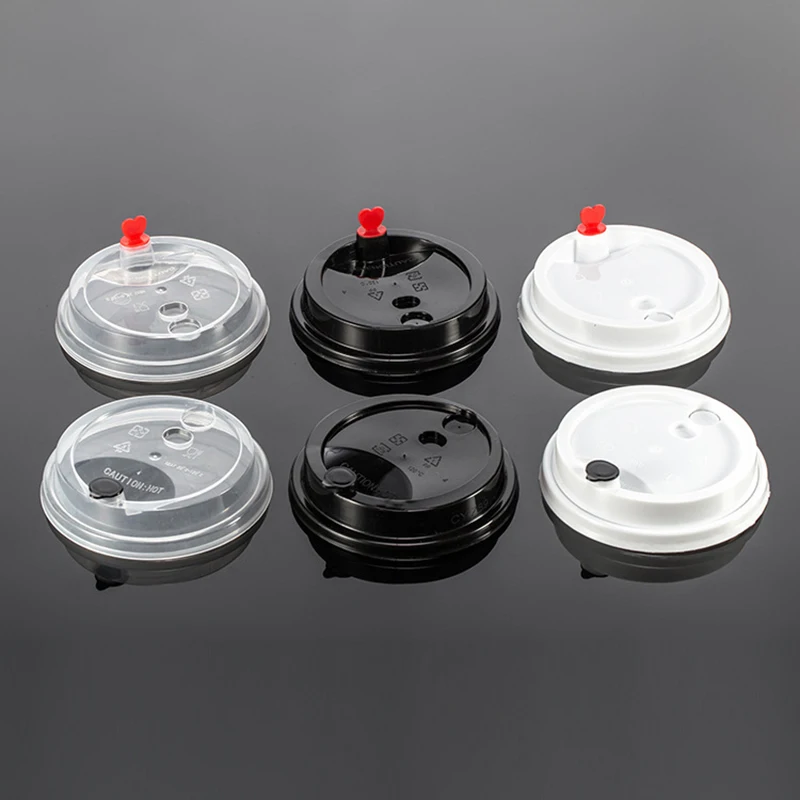90 95 Caliber Disposable Thickened pp Black White Injection Cup Lid with Stopper