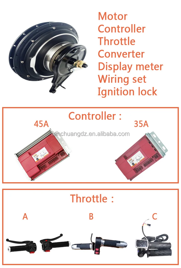 MEIDISI 10 inch 1000w 60/72v motorcycle modification Kit Electric Motorcycle scooter Hub motor kit