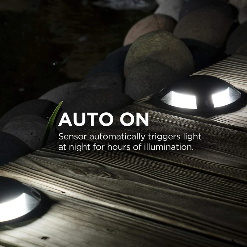 2 Color Modes Outdoor Solar Powered Wireless Waterproof dock lights Warming Step LED Deck Solar Driveway Lights