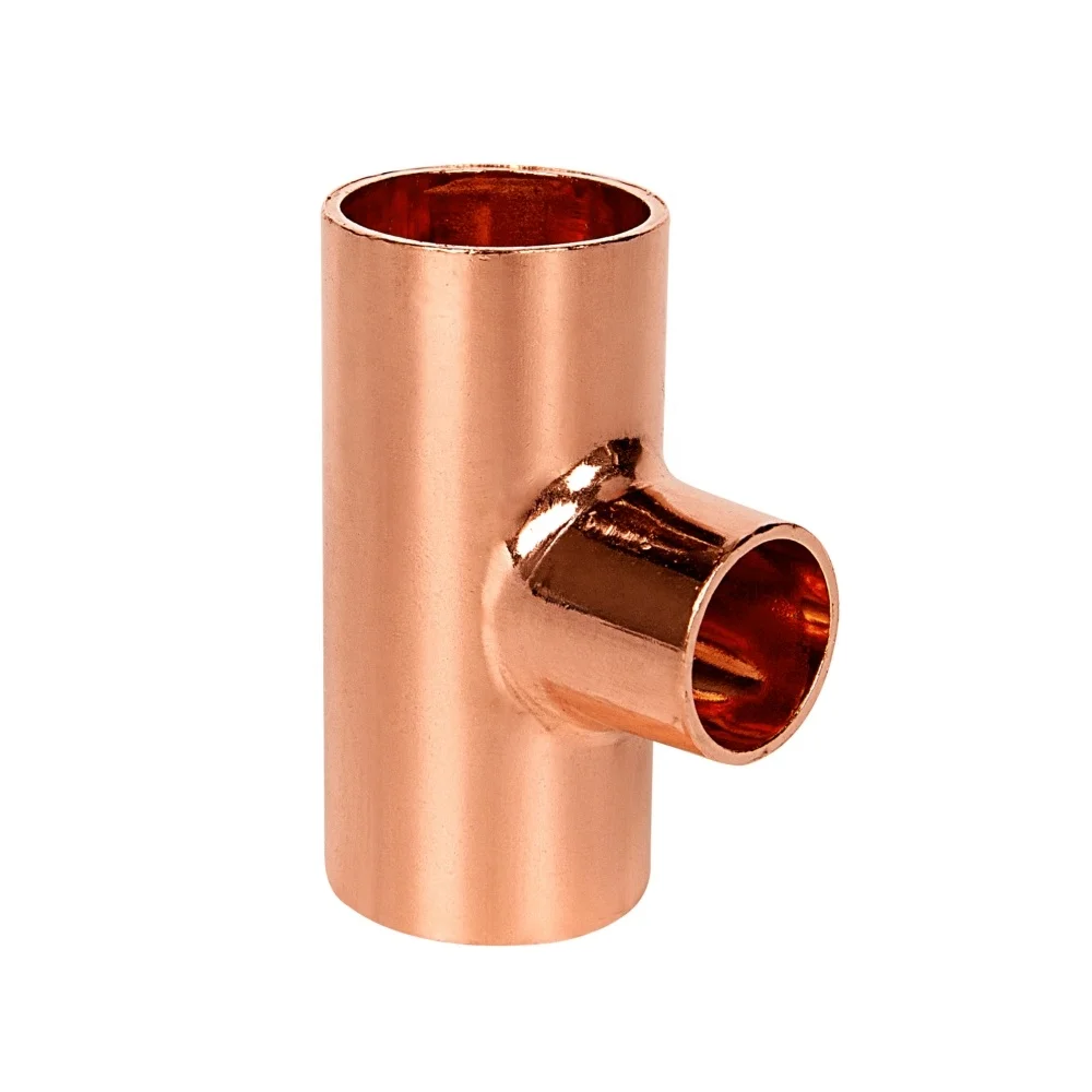 Factory Custom Tee Connection 3 Way Solder Joint Reducer Copper Fittings Plumbing for Water