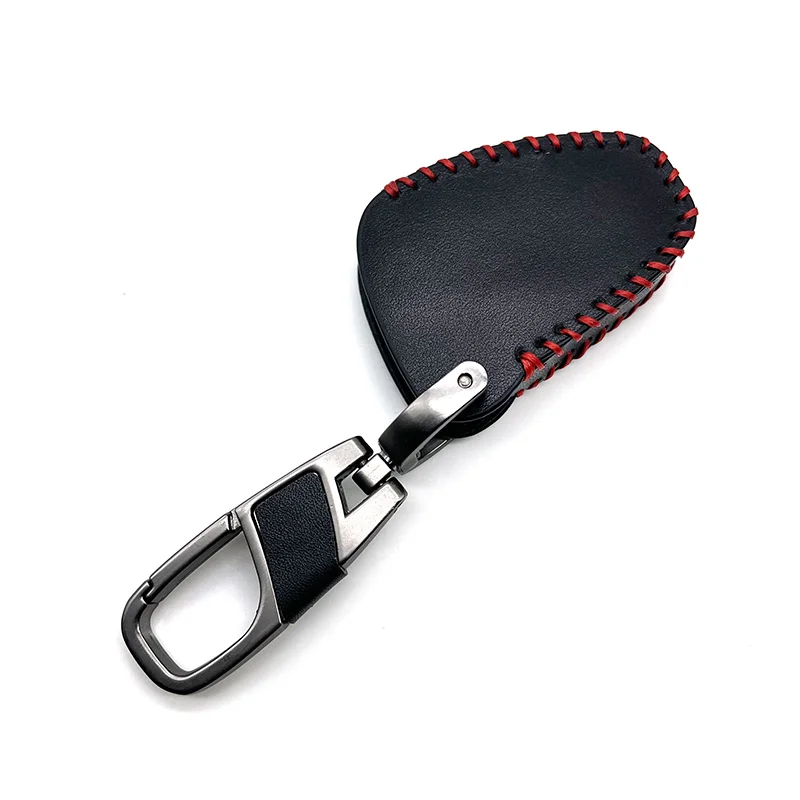 Leather Car Key Case 3 Buttons Remote Control Protector Cover For Jeep Wrangler Compass Liberty Patriot Commander Grand Cherokee