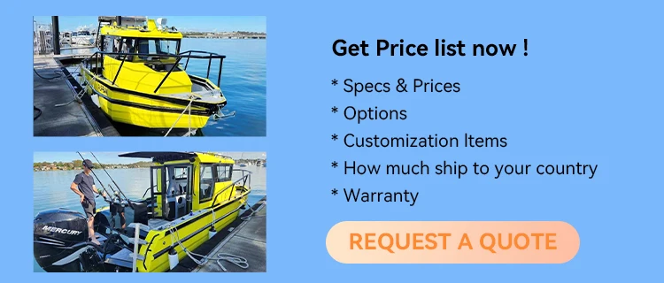 Deep-V 7.5m Easy Craft Yacht Luxury Outboard Motor Center Cabin Pontoon Aluminium Boats for Fishing