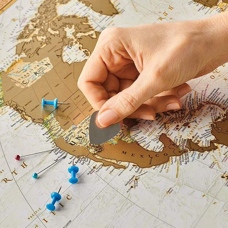 
2021 Best Selling 250g Coated Paper White World Map To Scratch 