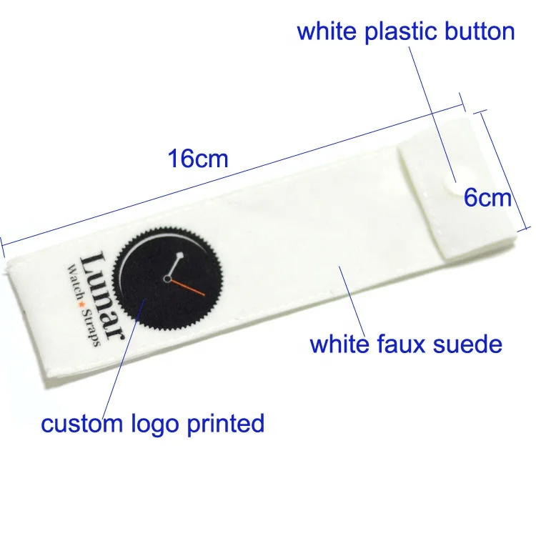 Eco white long shape suede snap velvet flap button jewelry watch display pouch