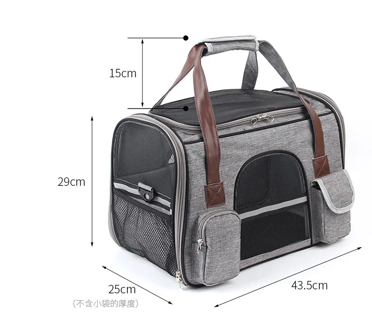Eco-Friendly Breathable Pet Cages Carries Bag With Handle Foldable Airline Approved Pet Travel Bag 600D Oxford Cloth Pet Bag