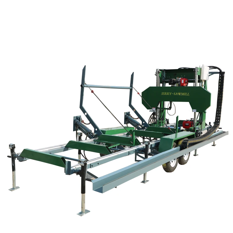 Automatic hydraulic saw mill portable sawmill bandsaw sawmill wood cutting machine with trailer