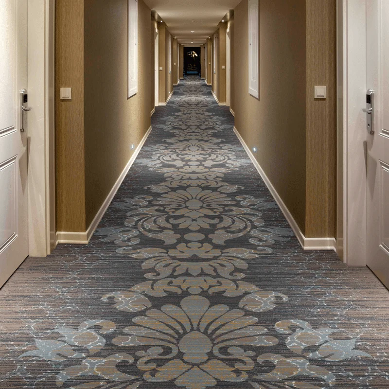 Wall 100% Nylon Pattern Fireproof Printed Carpet Floor For Hotel Corridor Non Slip Customized Floor Factory Wall To Wall Carpet