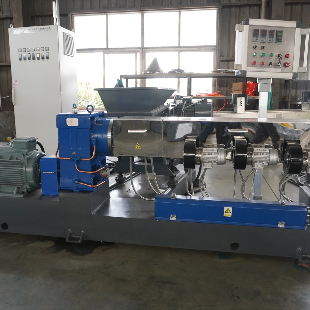 PET Plastic Pellets Granulating Machine Waste Plastics Pelletizing Line Double Die Extruder Mmachine