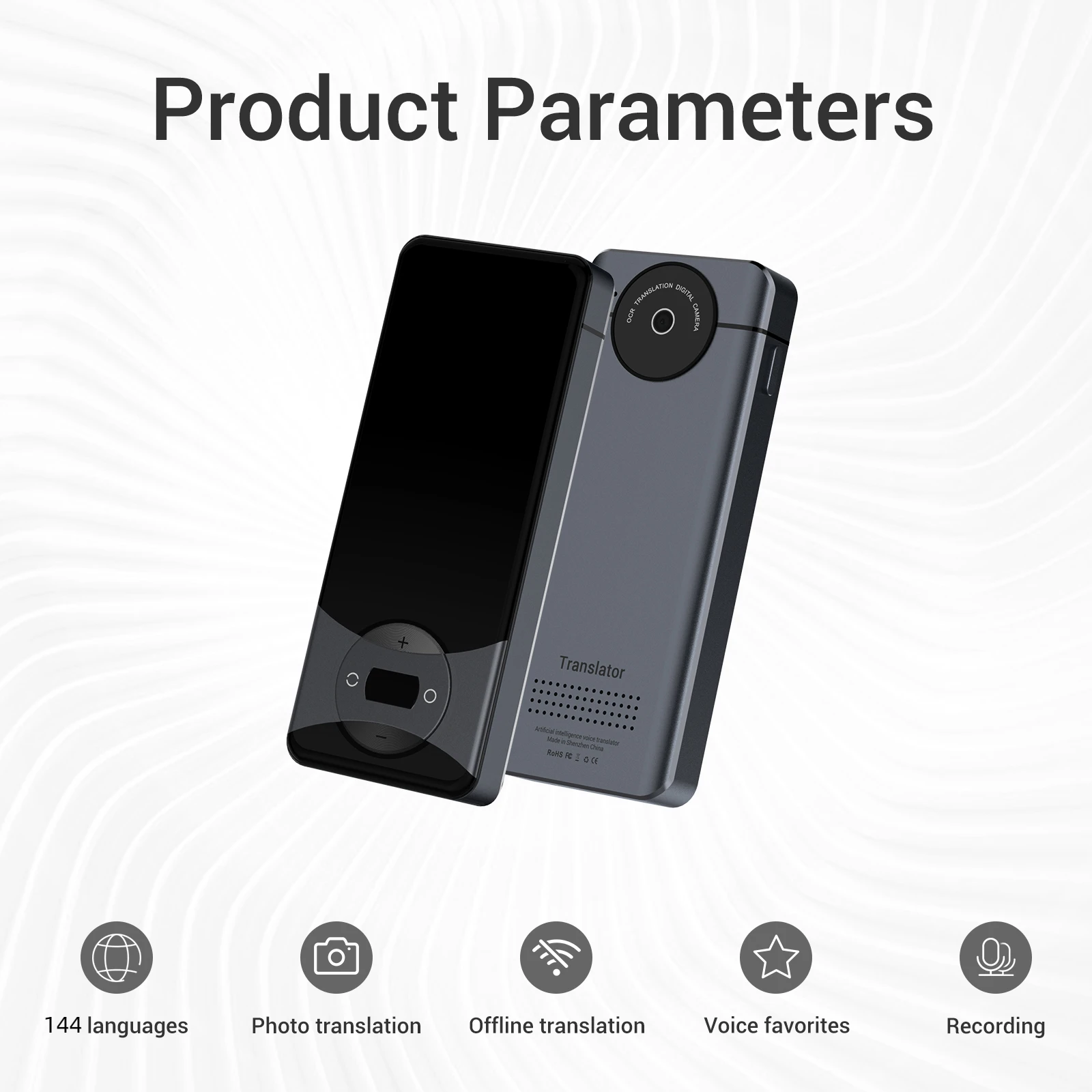 Wooask W10 Smart Voice Instant Translator  Electronic Real Time Two Way Translation  Device for Learning Business Traveling