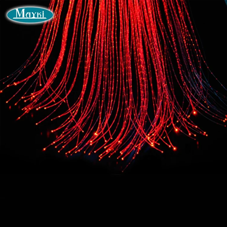 Sparkle PMMA 0.75mm single core side glow fiber optic lighting with PVC cover for curtain light sensory chandelier