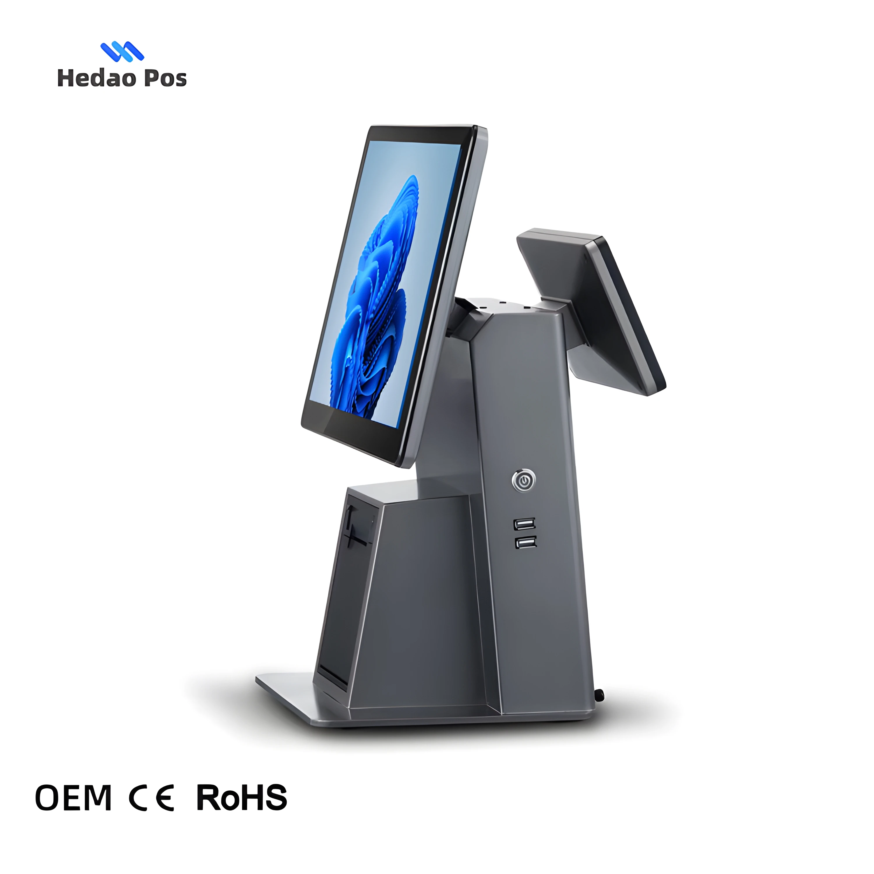 15.6 Dual Screen Cash Register Machine Windows/android Pos All In One Touchscreen Computer For Retail Shop With Thermal Printer