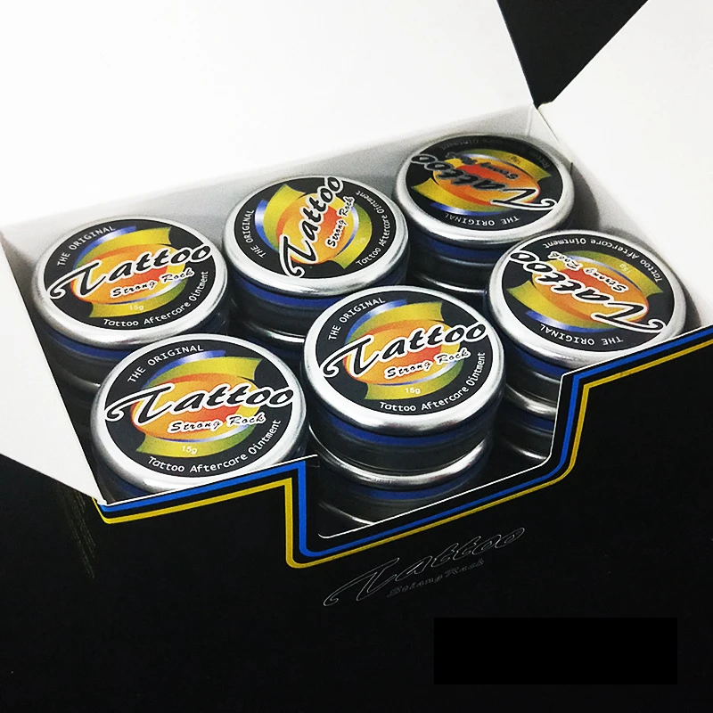 Wholesale Tattoo Repair Balm Aftercare Cream After Care Anti Scar STRONG ROCK Skin Healing Supplies Classic Iron Box