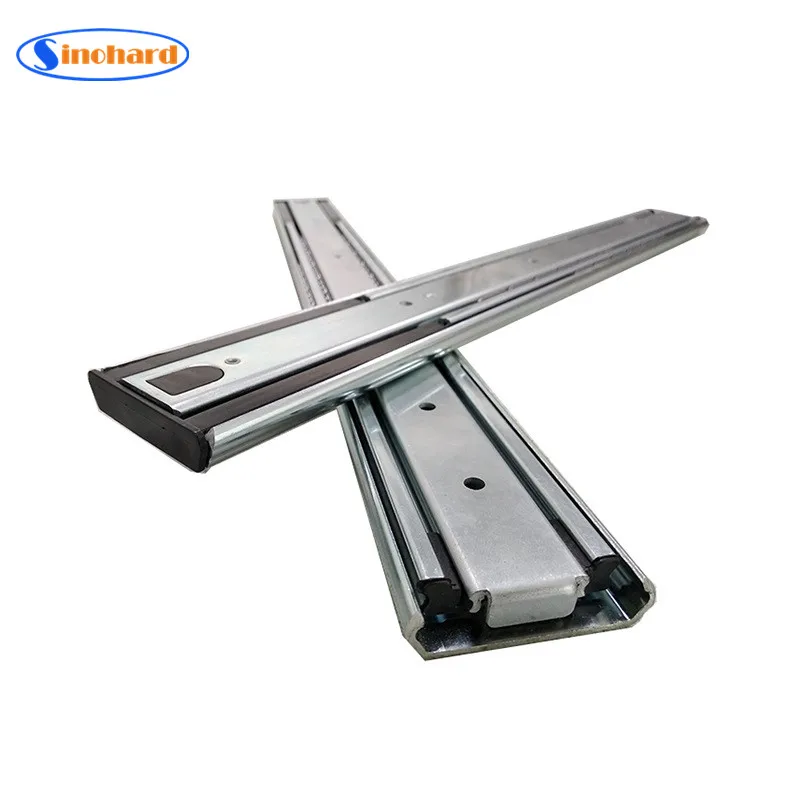 51mm Stainless Steel Soft Close Silent Chassis Guide Rail Three Section Heavy Duty Slide