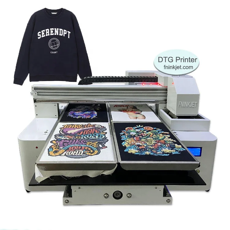 2 Heads 1/2/4/6 Station DTG Printer A0 A1 A2 A3 Size Print Black and White Printer Direct to Garment UV DTG Printer