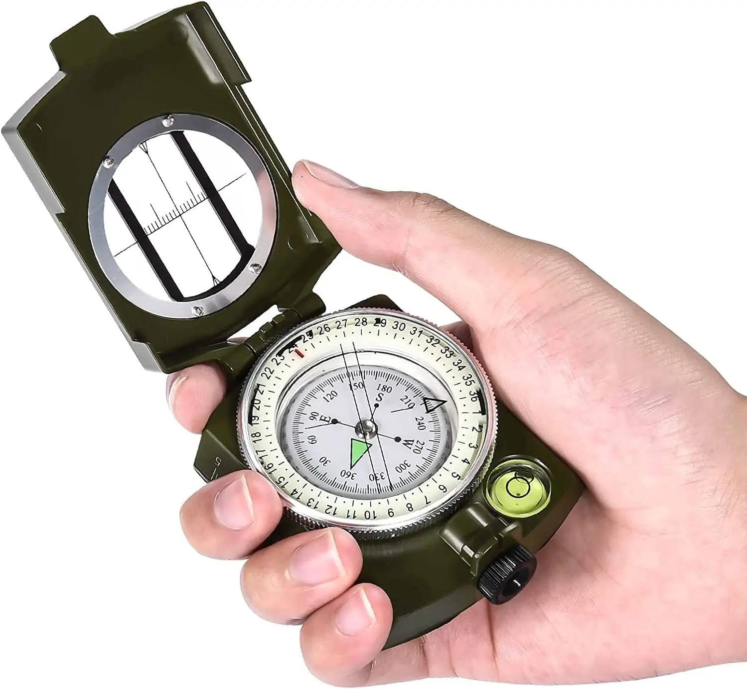 High Quality Pocket Portable Multifunctional Luminous Magnetic Gift Map Ruler Compass for Survival Camping Hiking Boat