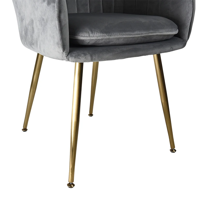 Corduroy Dining Chair with Metal Base