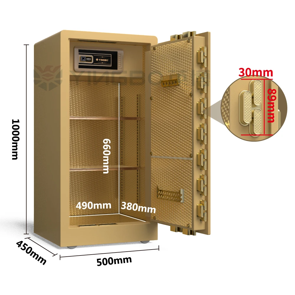 solid steel material safes hotel use safe deposit box