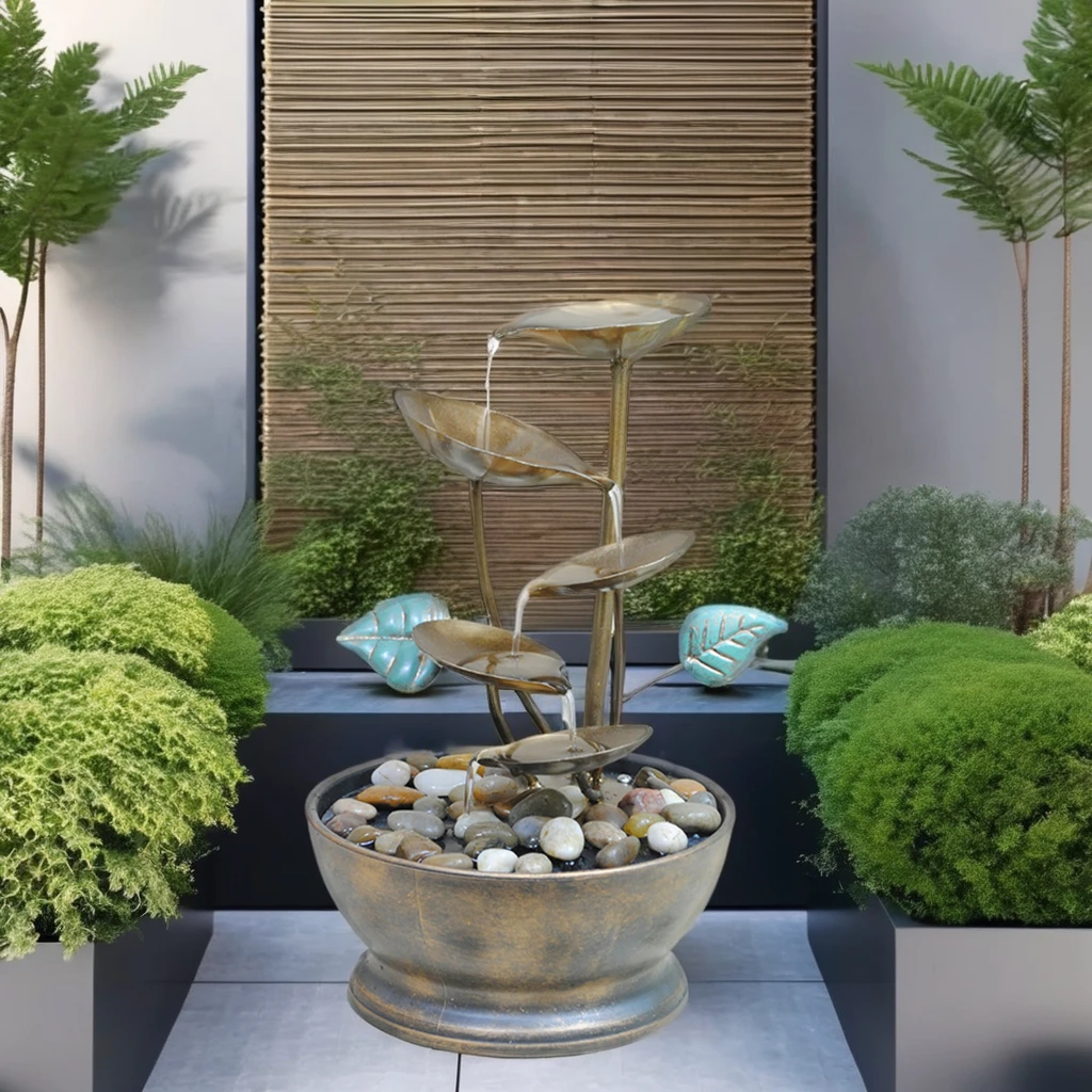 High Quality Metal Home Decor Sculpture Elegant Water Fountain for Home Decoration