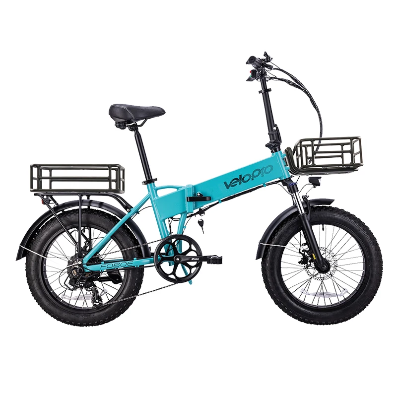 Long range powerful 500w 48v 13ah 20 inch fat tire electric folding mountain cargo bike bicycle ebike for food delivery takeout
