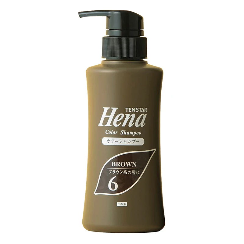 Japan diamine-free moisturizing tenstar hena brown hair coloring shampoo with color