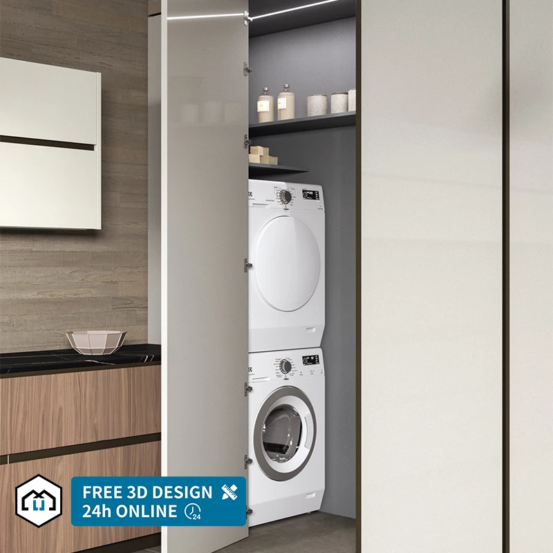 Free 3D View Home Furniture Luxury Style Solid Wood Kitchen Cabinets