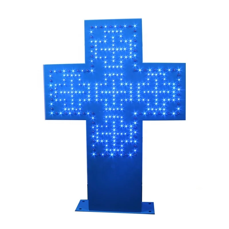 CE RoHS 60X85cm outdoor electric Pharmacy led flash cross