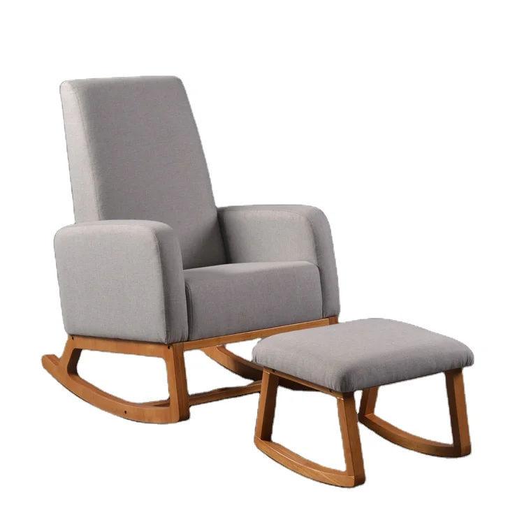 Модное кресло-качалка для детской комнаты K/D из bentwood FS стул-качалка резины дерева цвета серого льна с чехлом стул диван