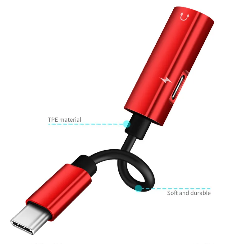 Hot selling OEM factoryusb-c 3.5mm car aux type c audio to cable extension adapter
