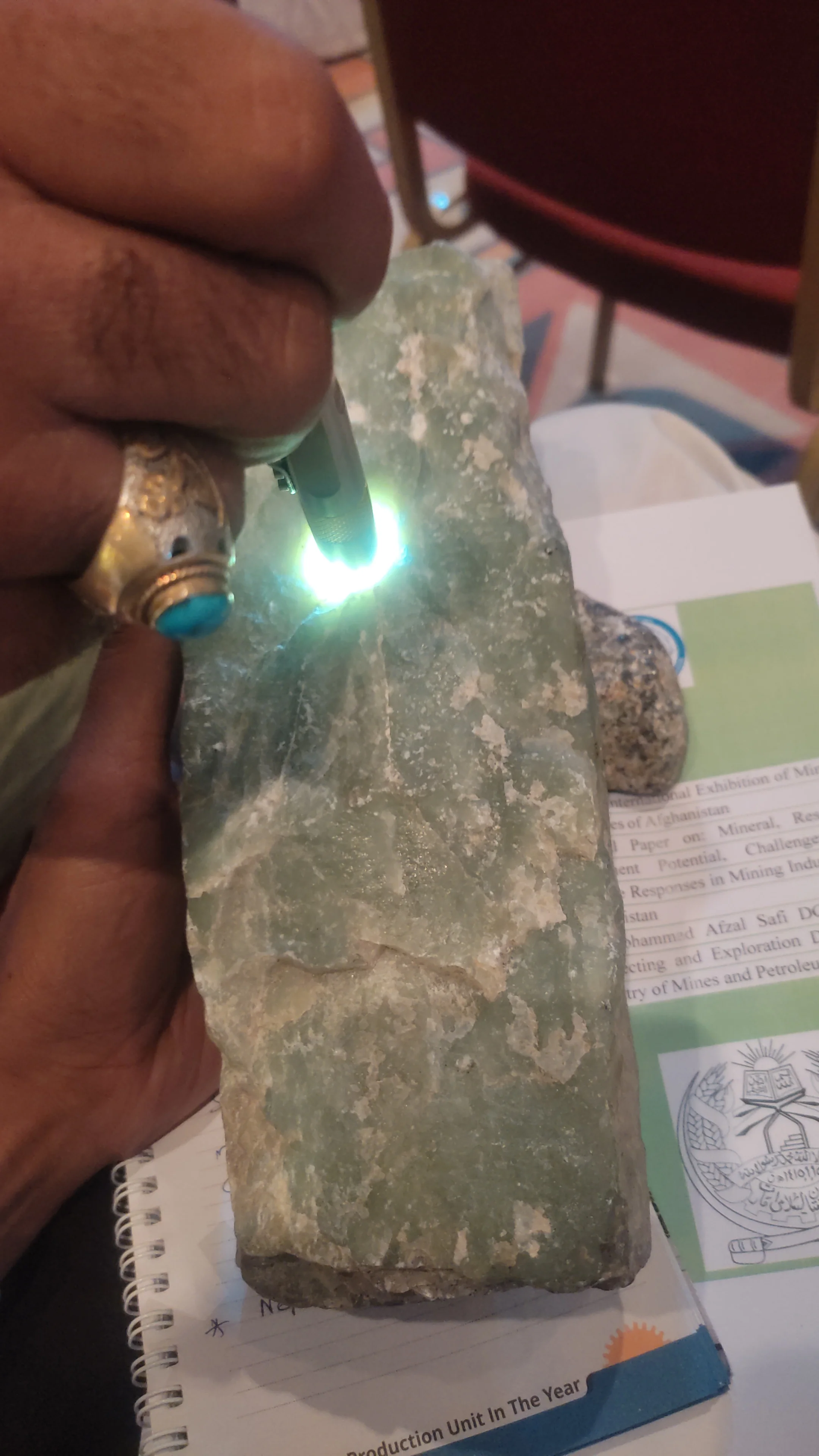 Original Natural Raw Ore Unique Nephrite Ore Lump With Clear Quartz Crystal Mineral Specimen From Pakistan