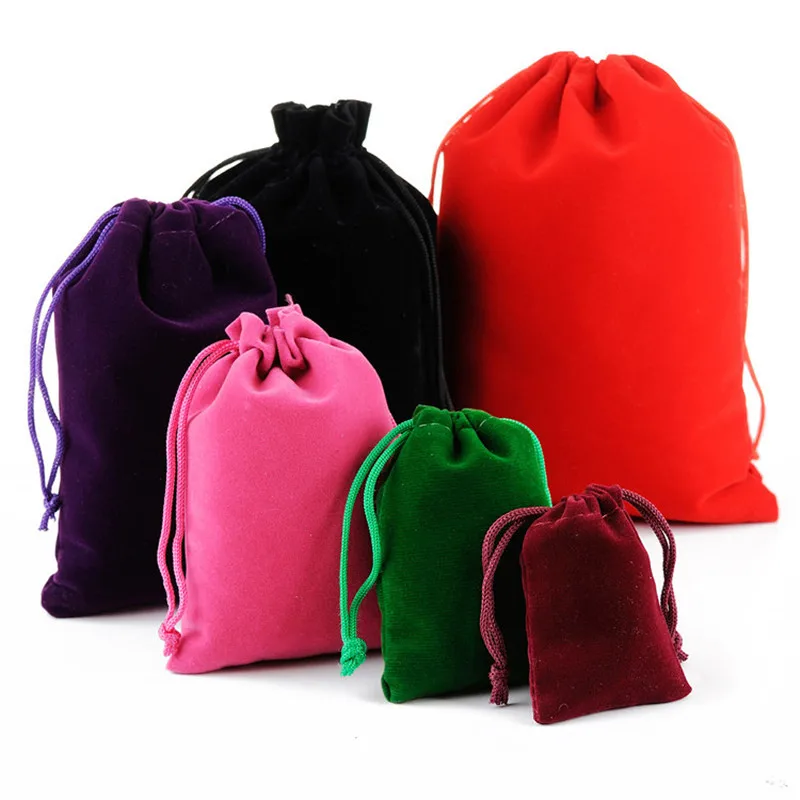 8*10 cm Custom Logo 11 colors Velvet drawstring  Velvet Bag For Jewelry Cosmetic Bottle