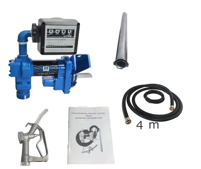 Petrol Gasoline Transfer Pump DC 12V 20GPM Explosion-proof Fuel Dispenser Self-Priming Kerosene Extractor
