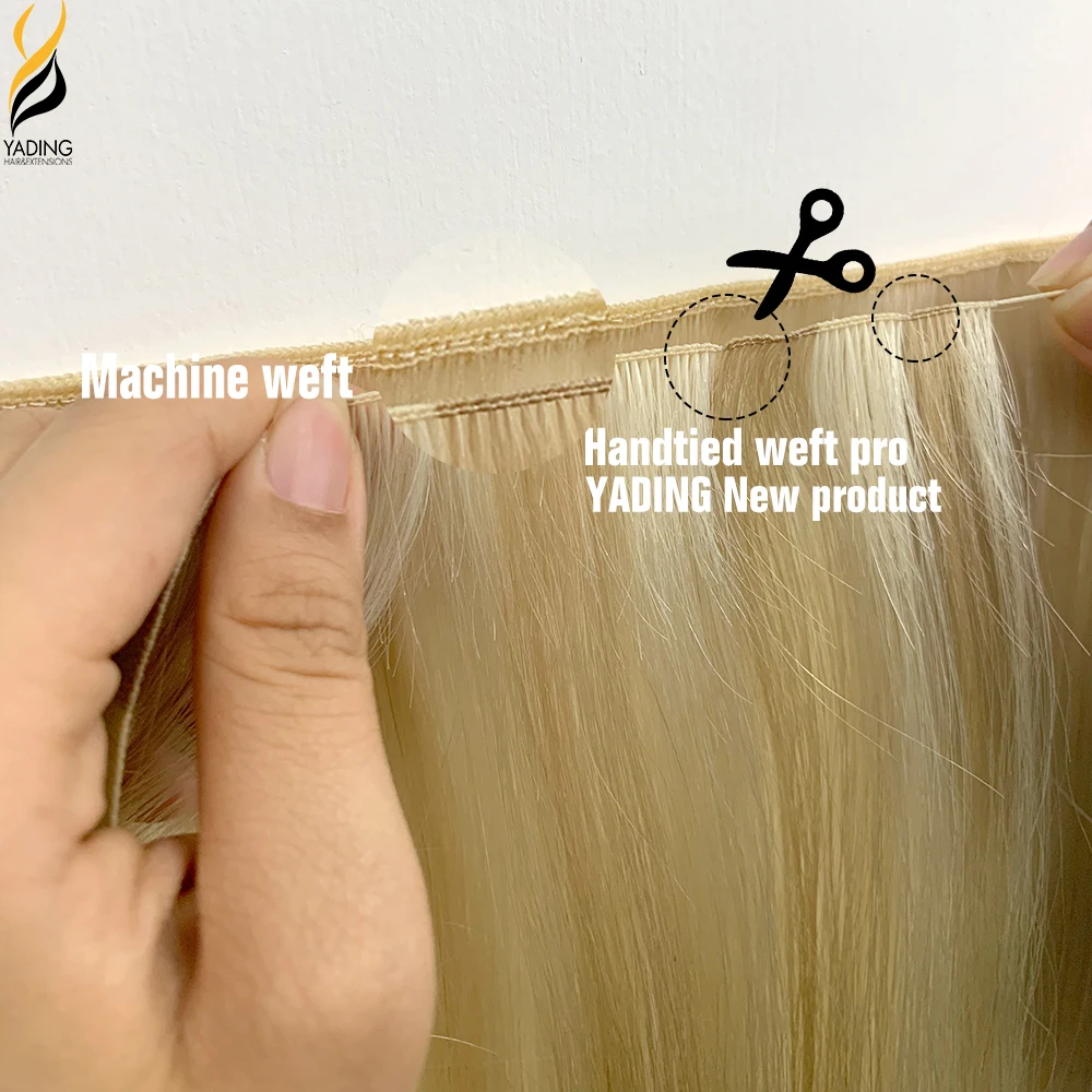 YADING R8-60 Russian Blonde Remy Double Drawn Cuticle Aligned Hand Tied Weft Hair Extension