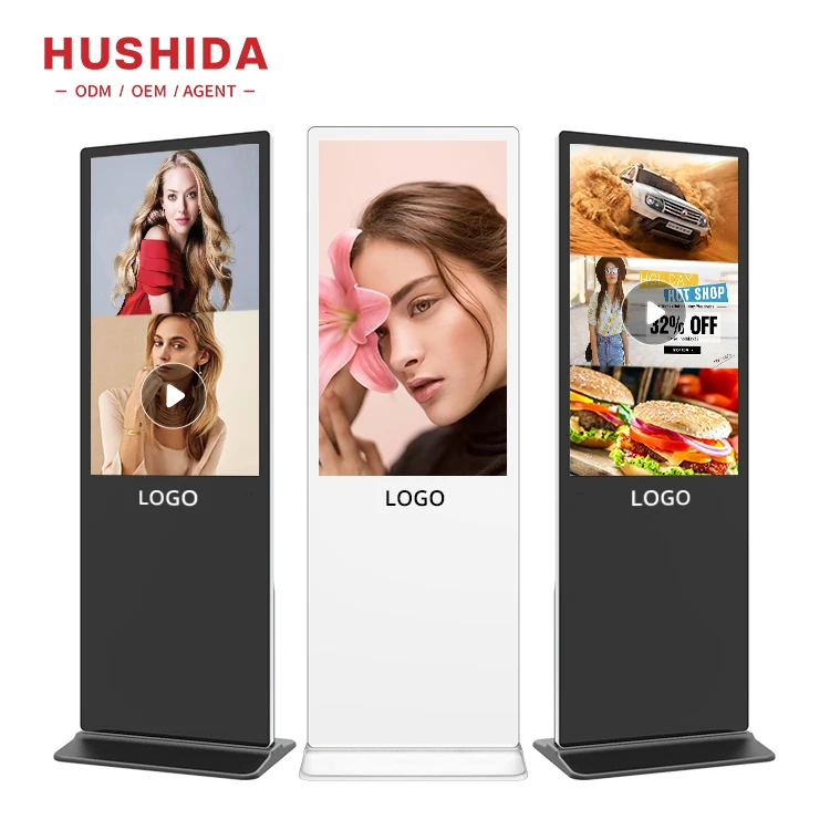 Retail Advertising Display Screen Led Lcd Vertical 43 55 65 75 inch Interactive Digital Signage Totem With CE