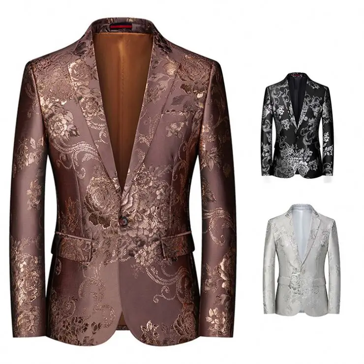 Official Mens Printed Blazer Plus Size Blazers Jacket for Men