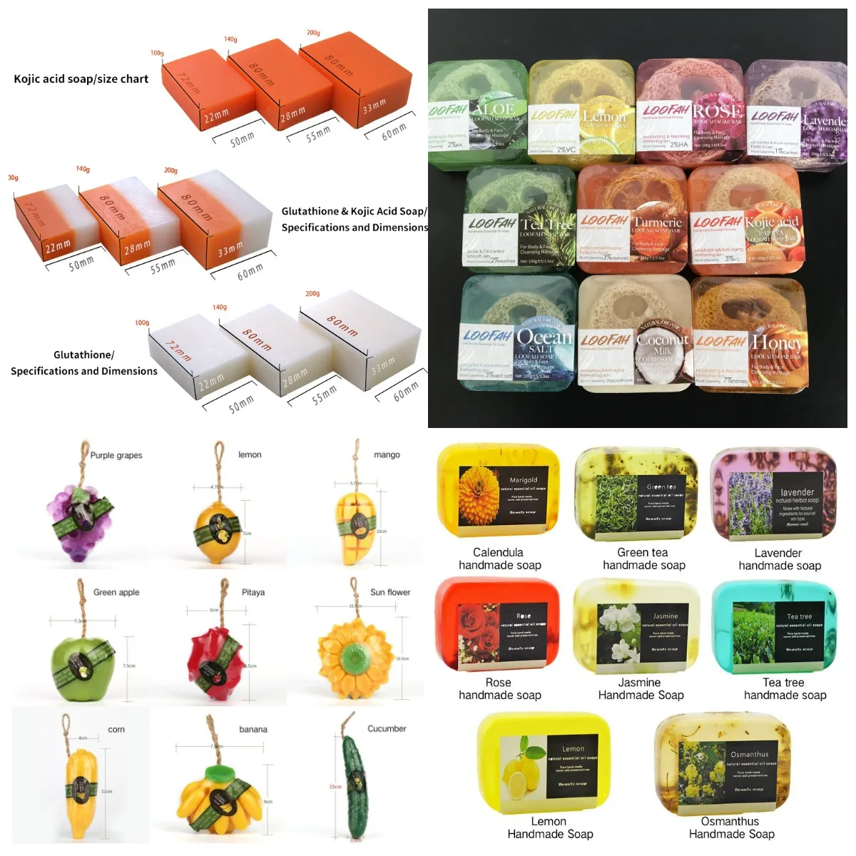 140g Wholesale Private Label For Face Bath Organic Cleaning  Bamboo Charcoal turmeric kojic acid papaya rose whitening Soap