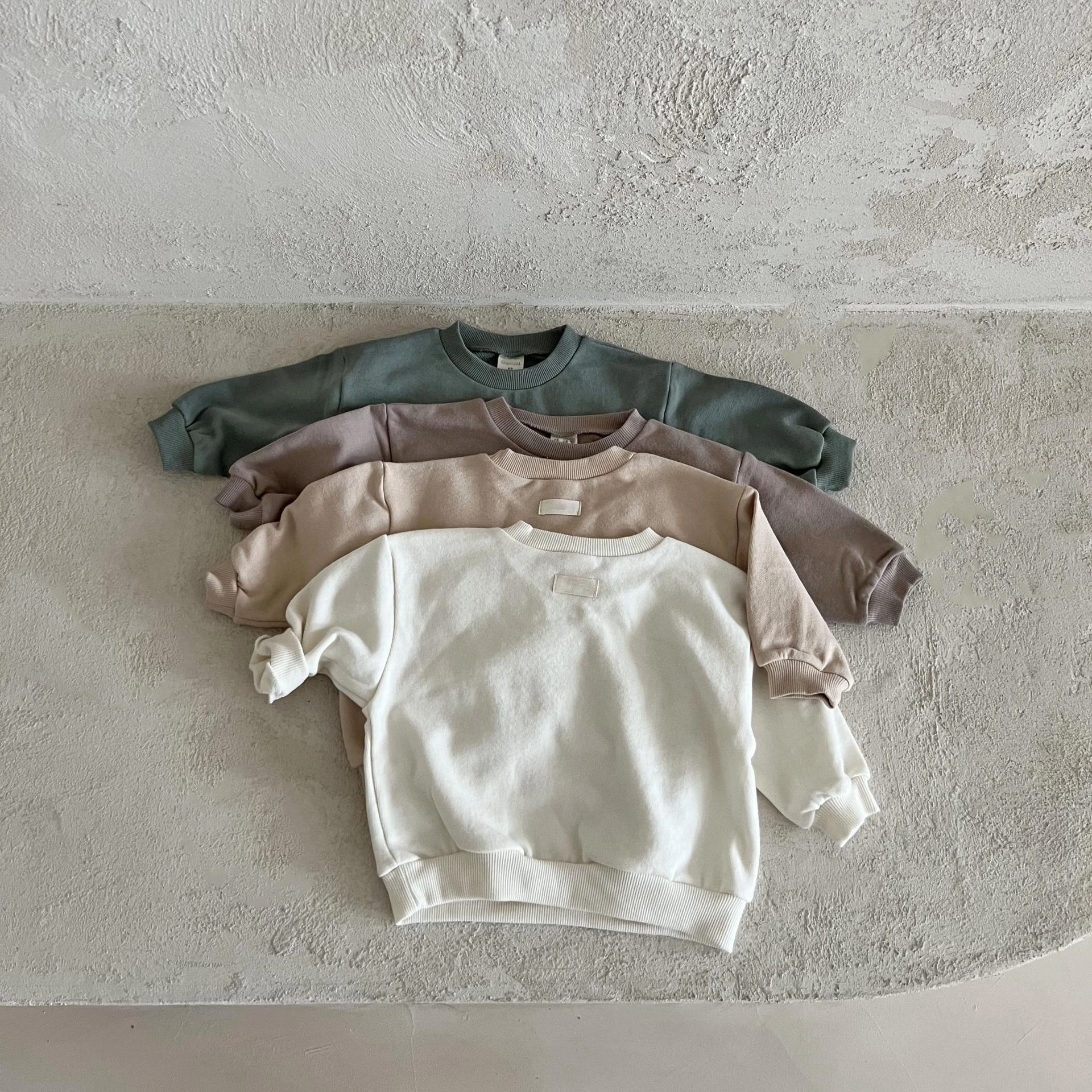 ins winter latest design kids casual sports plain blank sweatshirt toddler baby boy girl custom embroidered logo sweatshirt