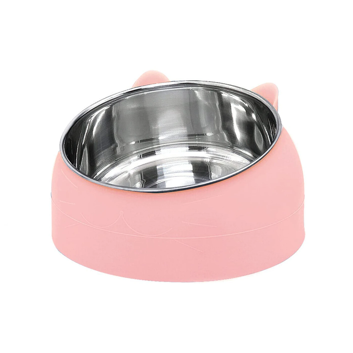 Stainless Steel Cat Bowls 15 Degree Tilted Cat Dog Bowl Removable Water Food Dish Non-Skid & Non-Spill Pet Dishes for Cats Dogs