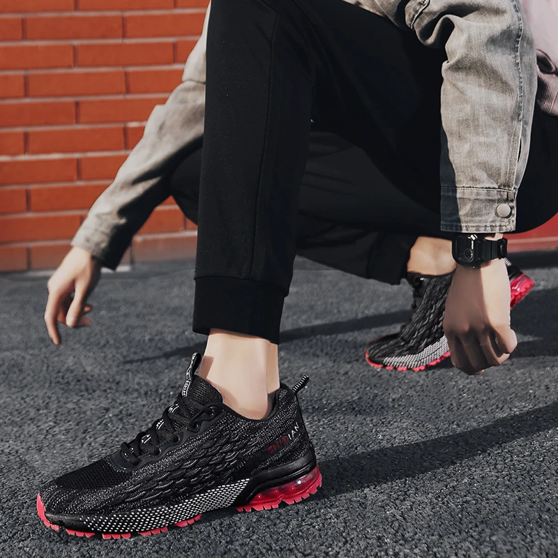 Popular ultralight running shoes marathon air cushion large sneakers